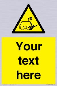 Custom warning run over by operator controlled machine